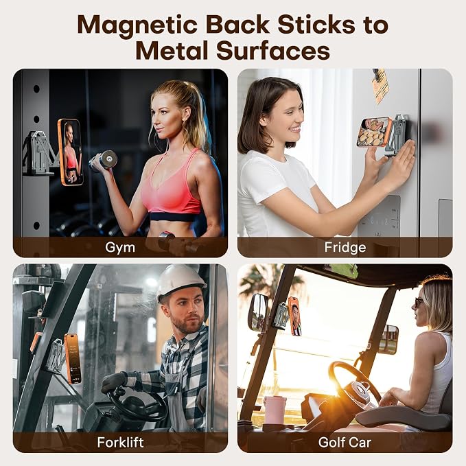 OMOTON TP02 360°Rotating Adjustable Aluminum for MagSafe Tripod Mount, Gray | Magnetic Phone Tripod for iPhone 17/16/15 Pro Max Air, Foldable Cell Phone Stand Fits Vlog, Gym Travel Essentials Accessories - Image 4