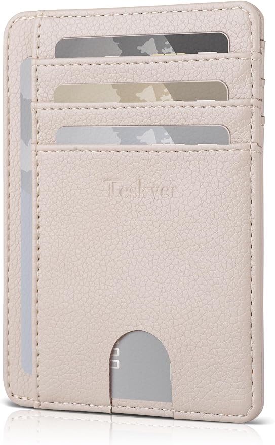 Teskyer Slim Minimalist Wallet for Men, RFID Front Pocket Card Holder | Ultra Slim Front Pocket Design, 8 Card Slots, RFID Protection, Smooth Faux Leather for Everyday Carry - Image 2