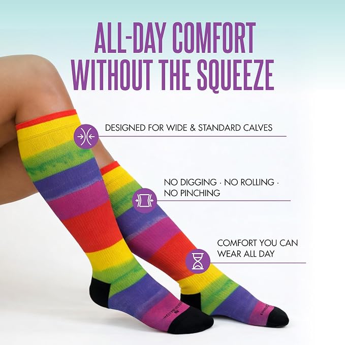 Crazy Compression Socks, Comfortable Support Socks for Recovery, Travel, Hiking, and Long-Hour Comfort w/Fun Designs - Image 2