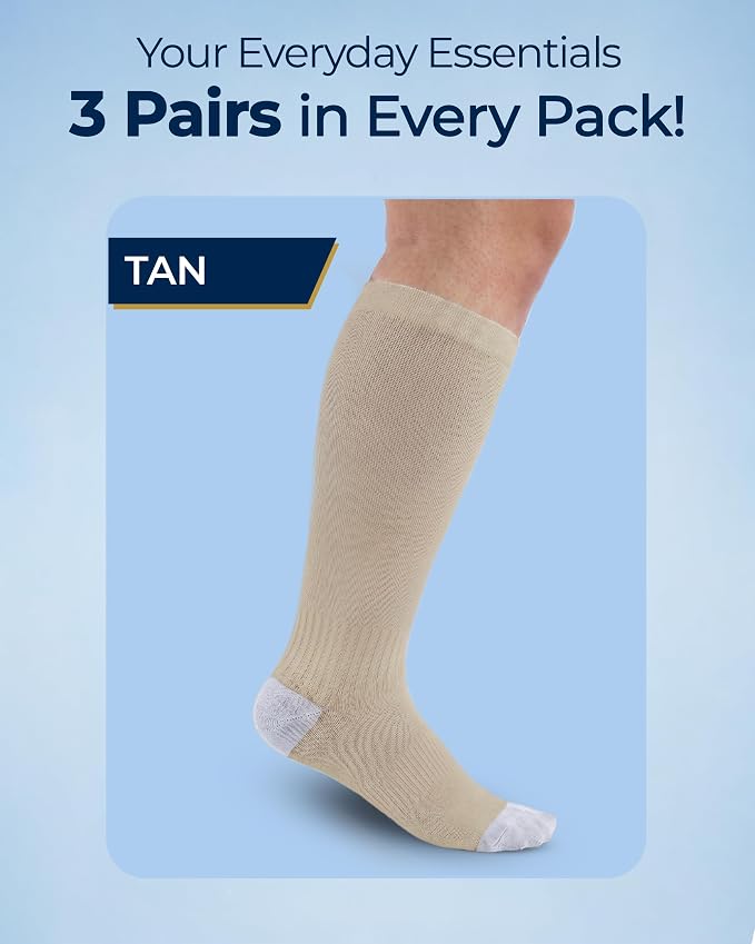 Pembrook 3 Pairs Plus Size Compression Socks Wide Calf - Bamboo Viscose Compression Socks for Women Wide Calf - Image 5