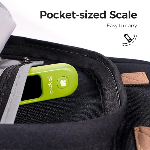 pack all Digital Luggage Scale for Travel, 110Lbs Capacity, 0.1Lb Precision | Handheld, Backlit LCD Display, Lb/Kg/Oz Conversion, Tare Function, Battery Included, Apple Green - Image 7