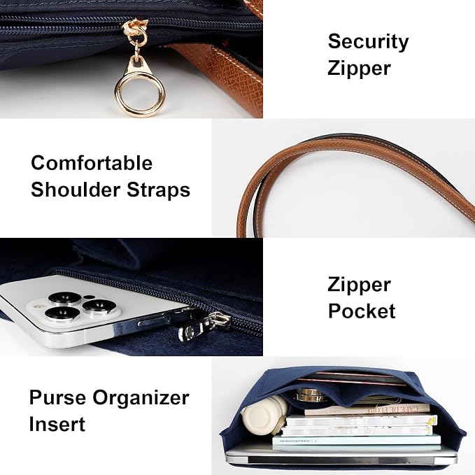 Tote Bag for Women with Purse Organizer Insert. | Foldable Large Capacity Waterproof Nylon Bag for Travel, Work, and Daily Use. - Image 7