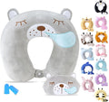 Cirorld Travel Pillow for Kids Adult Cute Neck Pillow for Traveling Memory Foam Airplane Pillow Sleep Mask Animal Flight Pillow Head Rest Neck Support for Cars Long Flights (Bear, 9-12 Y/O) by CIRORLD