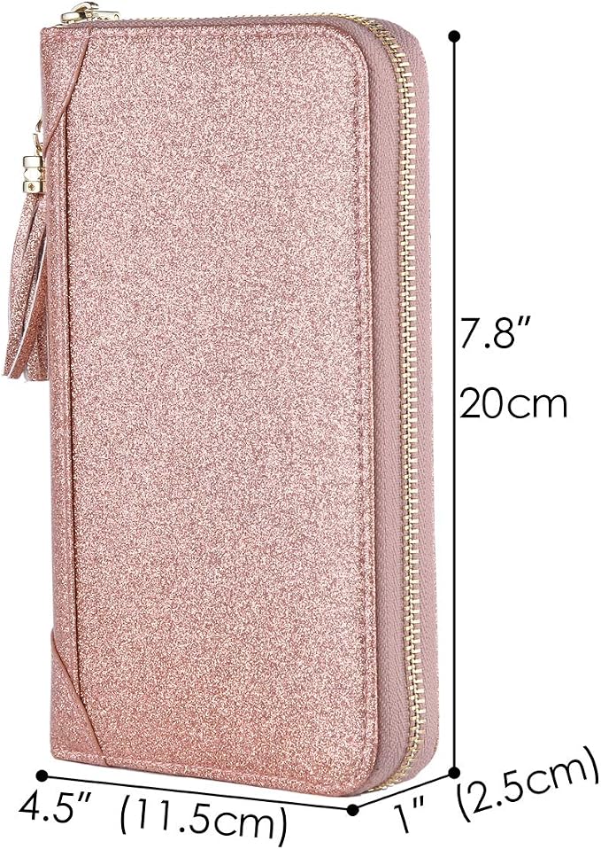 Easyoulife Credit Card Holder Wallet Womens Zipper Leather Case Purse RFID Blocking - Image 5
