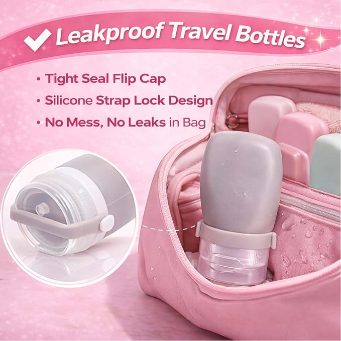 1 oz Travel Bottles, Leakproof Silicone Squeeze Bottle Mini Travel Size Container for Toiletries Lotion Shampoo and Conditioner Liquid Salad Dressing to go Condiment, TSA Approved, 4 Pack - Image 5