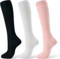 Compression Socks for Women & Men 15-20 mmHg, Knee High, 3 Pairs | Graduated Compression, Supports Circulation, Ideal for Nurses, Pregnancy, Travel, Flights, Running & Athletic Edema by FITFEL
