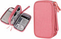 Portable Waterproof Double Layers All-in-One Storage Bag, Travel Cord Organizer，Electronics Accessories Organizer Pouch Bag for Accessories,Charger, USB Cable, Gadget (pink) by Unknown