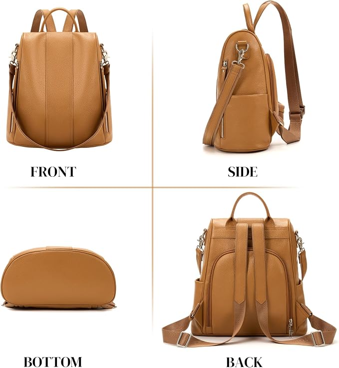 Genuine Leather Backpack Purse for Women Anti-theft Fashion Backpack Bags - Image 5