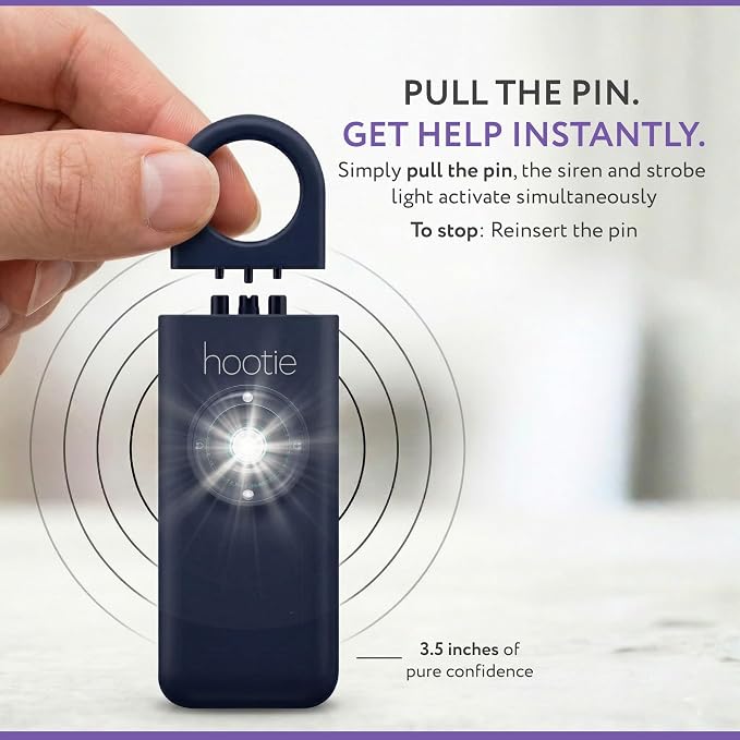 Personal Safety Alarm for Women, Men and Kids — 130dB Personal Alarm Keychain, Pull Pin Safety Alarm Keychain with Strobe Light, Self-Defense Alarm for Campus, Travel and Running — Navy | Pull Pin Activation, Strobe Light, No Charging, CR2032 Battery, ... - Image 3