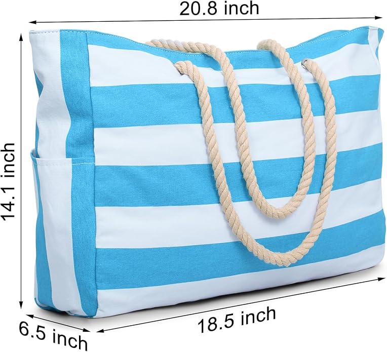 Becokan Beach Bags for Women Large Waterproof Beach Tote Bag Zipper Beach Bags Waterproof Sandproof Swim Pool Bag Large Tote - Image 6