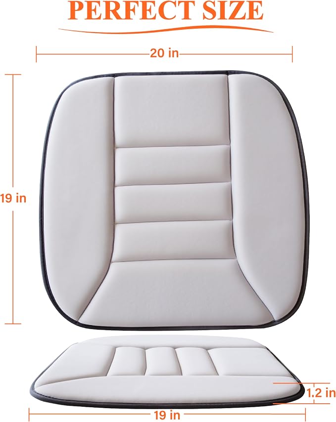 kingphenix Memory Foam Car Seat Cushion for Driver and Office Chair Comfort | 1.2-Inch-Thick Memory Foam Seat Pad, Soft, Breathable Fabric, Non-Slip Silicone Bottom for Long Drives and Office Use, Gray - Image 6