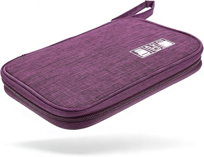 Yamrots Travel Cable Organizer, Electronic Organizer Travel Case, Portable Storage Bag for SD Card, Charger, Power Bank, Earphone (Purple) by Yamrots