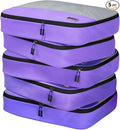 5pc Purple Large Packing Cubes for Suitcases - Travel Packing Organizers for Carry on Luggage Cubes set of 5 by DotDot