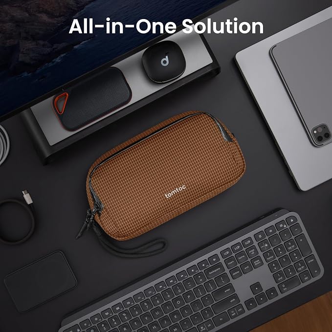 tomtoc Electronic Organizer Travel Case Performance, Dual Compartment Bag | Water Resistant Cable Organization Storage for Charger, Cord, Phone, Hard Drive, Power Bank, Accessories Travel Essentials - Image 3
