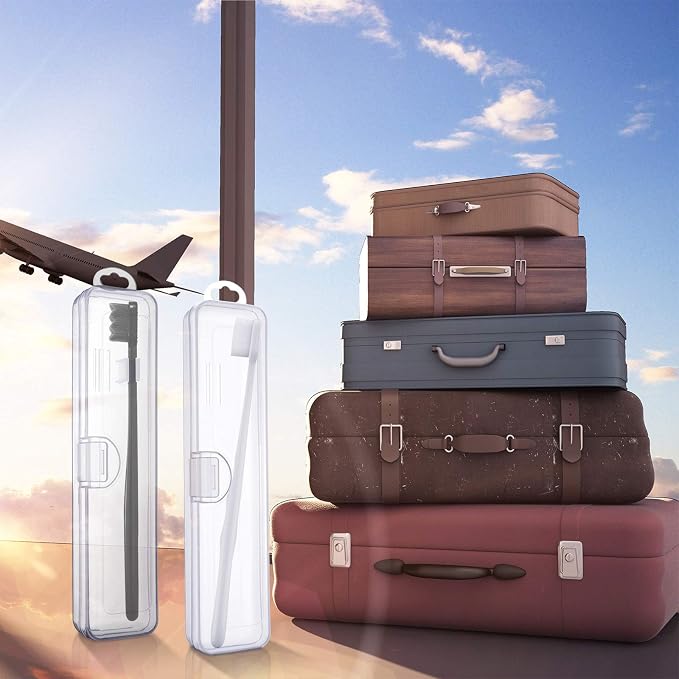 5 Pieces Portable Travel Toothbrush Case, Travel Toothbrush Holder Hard Plastic Dust Proof Container Toothpaste Box Holder, Clear - Image 7