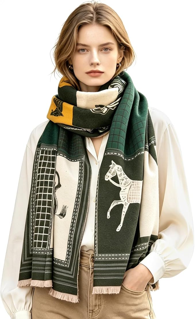 WaJuemy Winter Scarf for Women Dressy Evening Pashmina Shawl Wraps Open Front Poncho Blanket Fashion Travel Shawls Cape Wrap by WaJuemyFlagship