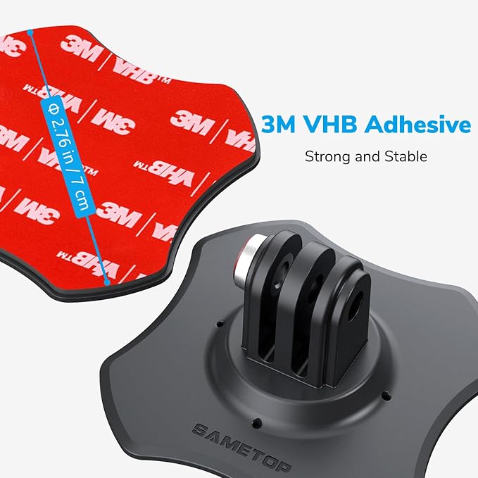 Helmet Flexible Adhesive Mount Sticky Accessory for Insta360 GoPro | 3M Curved Attachment, for Go Pro Hero Max Mission Insta 360 X5 X4 X3 X2 ONE DJI Osmo AKASO Action Cameras, 2 Packs - Image 4