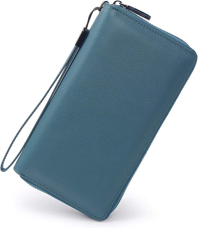 Bveyzi Women RFID Blocking Wallet Leather Zip Around Phone Clutch Large Capacity Ladies Travel Purse Wristlet - Image 4
