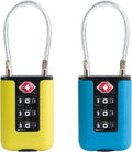 TSA Approved Luggage Locks, 3-Digit Waterproof Padlock, Combination Travel Cable Lock, Lockers, Suitcases, Toolboxes (Yellow+Blue) by SpecializeinCombinationLock