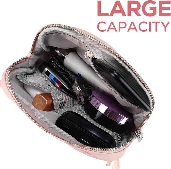Fanny Packs Anti Theft for Women Travel, Small Belt Bag, Cute Waist Everywhere Pack for Cross Body with Adjustable Strap & Back Pocket for Mother Teens Vacation, Workout - Pink - Image 4