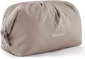 BAGSMART Makeup Bag Travel Makeup Bag, Cute Make Up Bag, Large Capacity Cosmetic Bags for Women, Wide-open Makeup Pouch Travel Essentials Toiletries Accessories Brushes (Camel) by BAGSMART