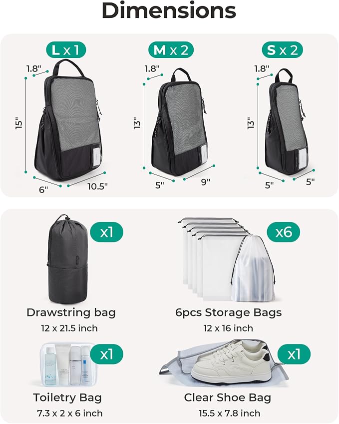 BAGSMART Compression Packing Cubes for Travel Essentials | 14 Set /6 Set /4 Set/2 Set, Lightweight, Durable - Image 3