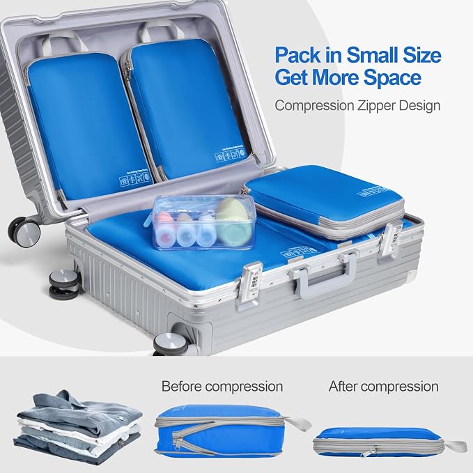 Cambond Compression Packing Cubes for Travel Women - Lightweight Luggage Organizers Bag Packing Cubes for Carry on Suitcases - Image 3