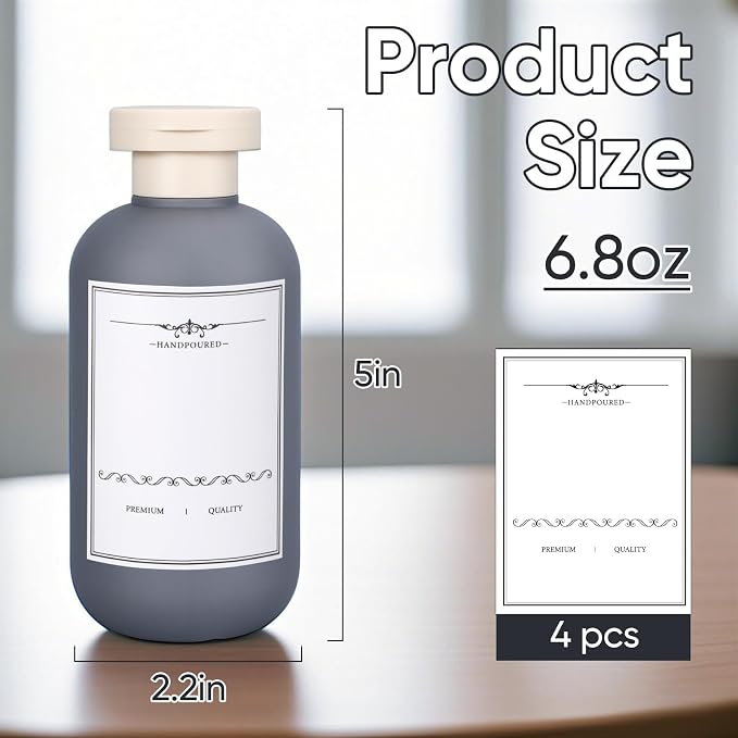 3 PACK Travel Shampoo Bottle, Empty Plastic Squeeze Bottles 6.8oz with Flip Cap, Lotion Container for Toiletries Travel Size Shampoo and Conditioner - Image 3