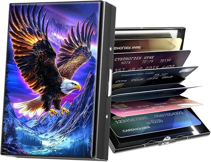 Metal Wallet,Credit Card Holder for Women Men,RFID Blocking Card Holder Wallet Mini Slim Aluminum Wallet ID Case Hard Card Case Business Card Holder Case,Eagle Mountain by ACWDMKH
