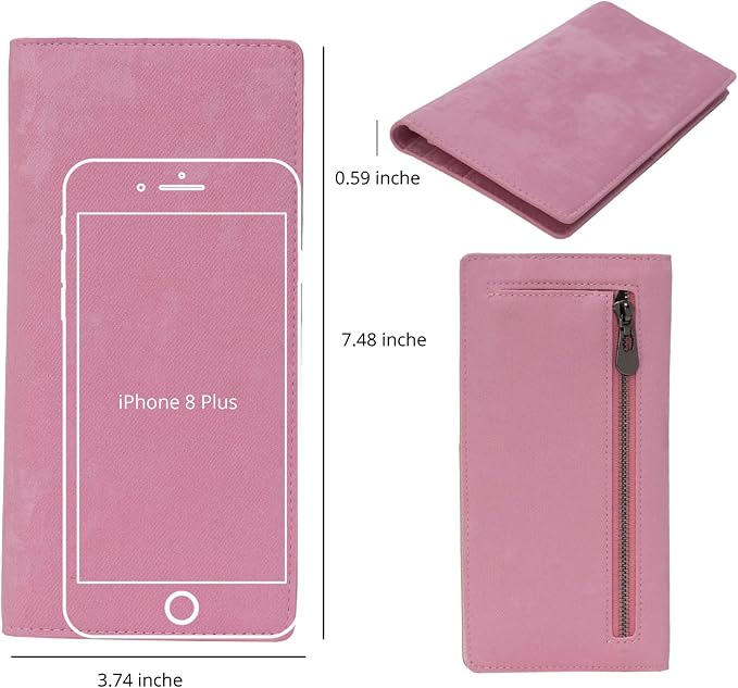 Bveyzi Ultra Slim Thin Leather RFID Blocking Credit Card Holder Bifold Clutch Wallets for Women - Image 4