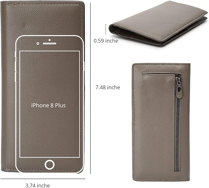 Bveyzi Ultra Slim Thin Leather RFID Blocking Credit Card Holder Bifold Clutch Wallets for Women - Image 3