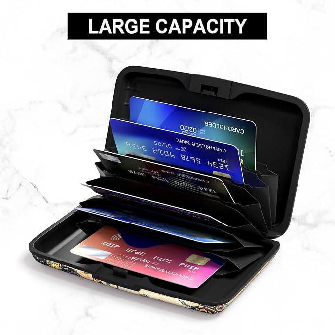 Credit Card Holder, Mini Aluminum Card Wallet RFID Blocking Slim Metal Hard Card Case for Women Men, Cat on Branch - Image 4