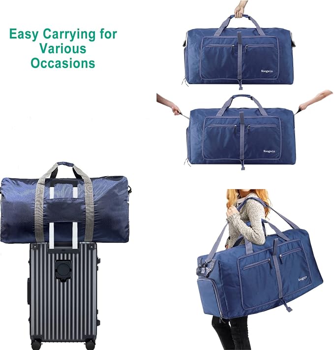 Woogwin Travel Duffel Bag Large Foldable Waterproof Overnight Bag for Beach Swim Bags Pool Sports Gym - Image 2