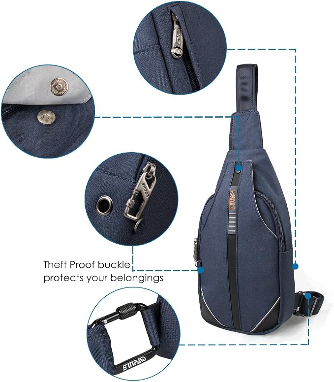 WATERFLY Mini Crossbody Sling Backpack Anti Theft Backpack for Traveling Chest Shoulder Bag - Image 6