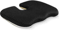 Gooo&Ma Air Fiber Seat Cushion, U-Shape Tailbone Comfort, Black | Thin design for office/car, breathable air fiber cooling, ergonomic, washable, non-slip, portable, 17.7"x13.8"x1.6" by GoooMa