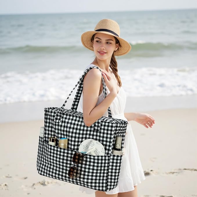 Bluboon Beach Bags for Women, Large Waterproof Tote Bag With Wet Compartment for Pool Weekender Travel Gym - Image 2