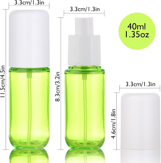 Small Spray Bottles 4Pack 40ml Fine Mist TSA Travel Size Toiletries | 1.35oz Empty Mini Spray Bottles Refillable Plastic Travel Bottle Set for Hair, Face Toner, Plants, Cleaning - Image 2