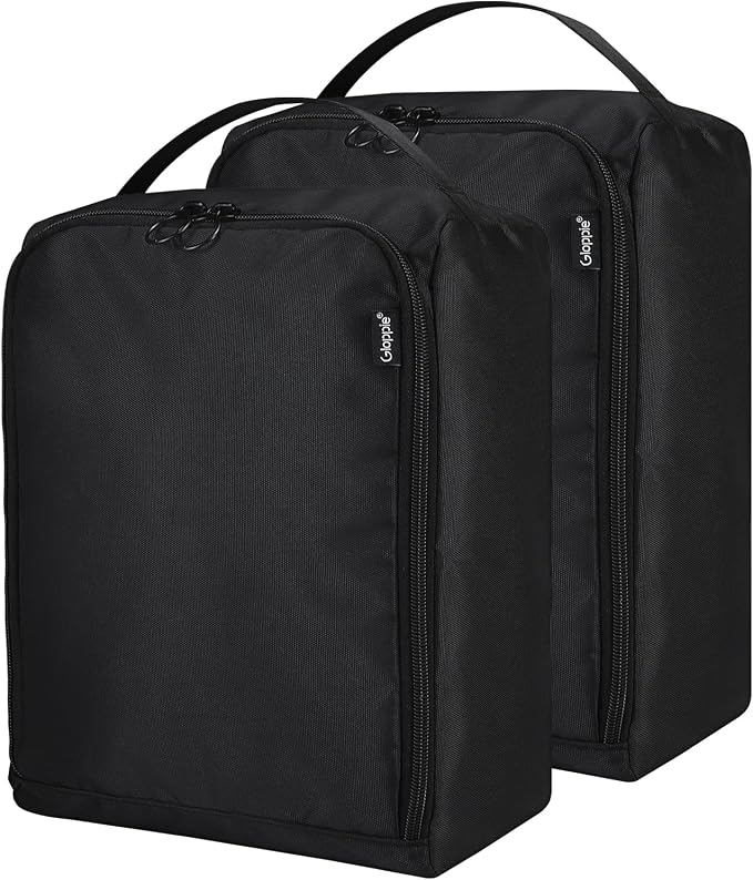 Gloppie Shoe Bags Travel Pouch (2 Pack) - Large Shoes Storage Bag Organizer, Black - Perfect for Men, Women, Business Trips & Gym by Gloppie
