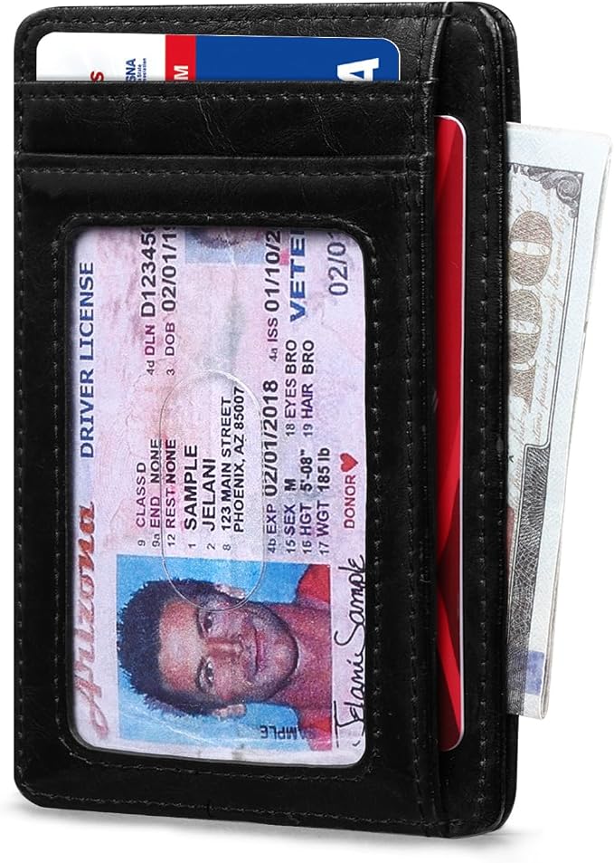 RUNBOX Slim Wallet for Men and Women, RFID Blocking Leather Card Holder | Minimalist 8-slot design fits IDs and credit cards in a thin profile for front pockets, purses, pants and travel - Image 2