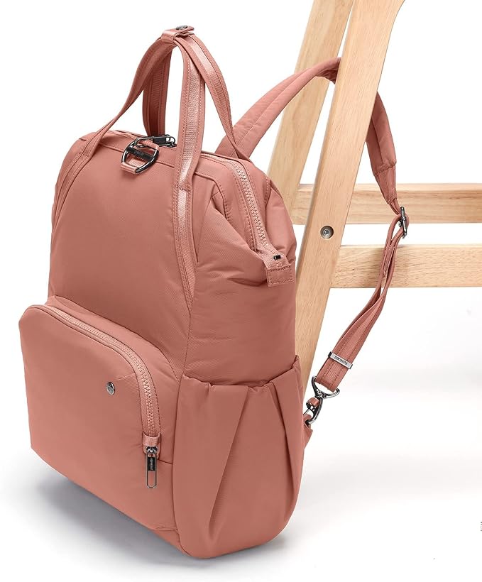 Pacsafe Women's Citysafe CX 17L Anti Theft Backpack-Fits 16 inch Laptop, ECONYL Rose, One Size - Image 5