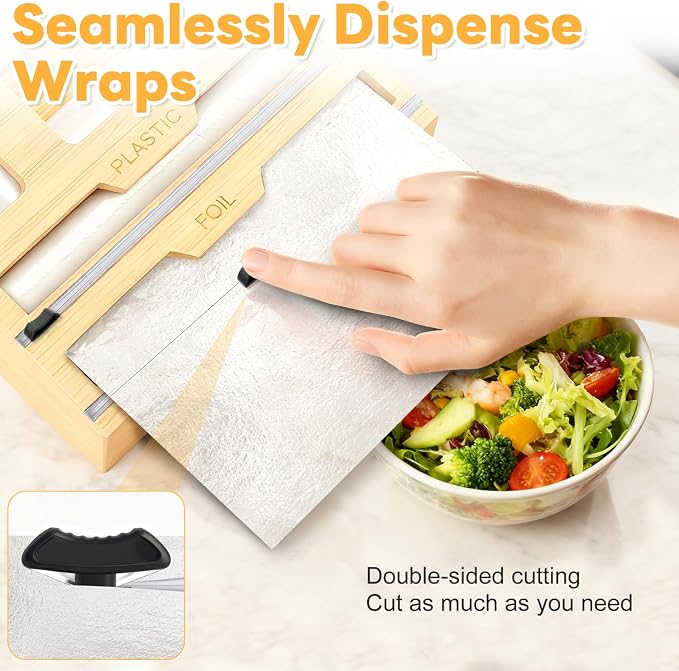 Magnetic Storage Bag Organizer 6 In 1 Food Bag Organizer for Fridge and Drawer, Foil and Plastic Wrap Organizers with Cutter, Food Storage Bags Organizers for Gallon Quart Sandwich Snack - Image 5