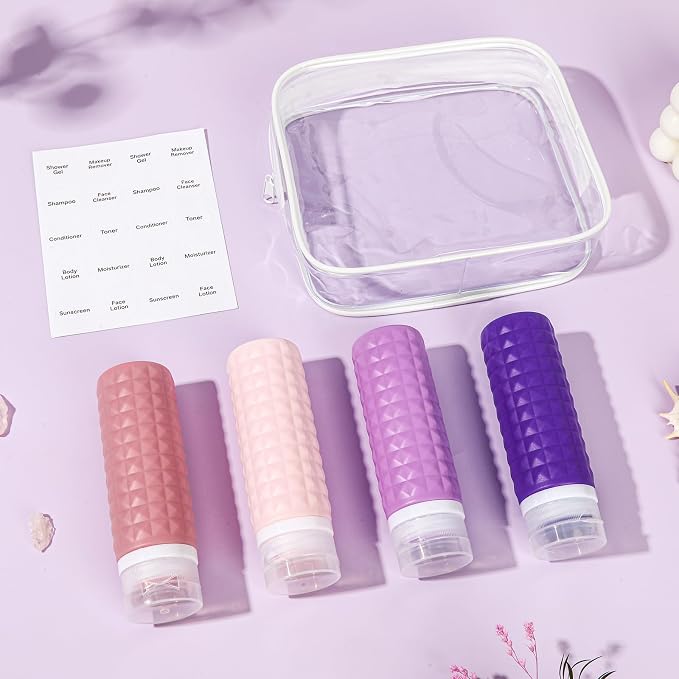 Travel Bottles for Toiletries, TSA Approved Travel Size Containers, Leak Proof Silicone Shampoo Bottles, Small Toiletry Containers with Clear Bag for Shampoo Conditioner Lotion - Image 2