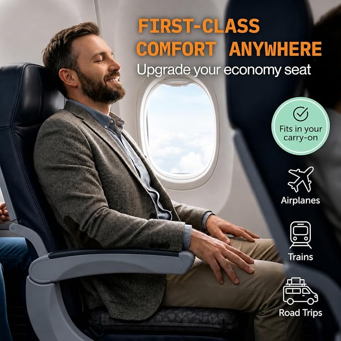Whispering Winds Inflatable Seat Cushion - Comfortable Blow-up Foam Pad for Airplane, Travel, Stadium, Outdoors, Camping, Car & More - Image 3
