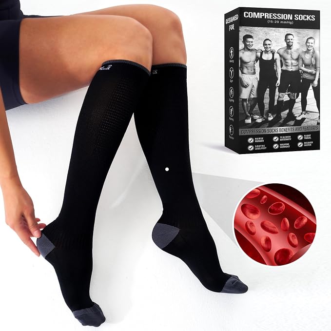 Compression Socks for Women and Men(3 Pairs)15-20mmHg - Best Circulation Support Socks - Image 4