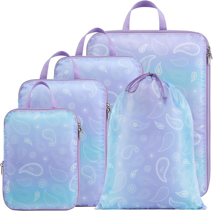 Cambond Compression Packing Cubes for Travel - Luggage Suitcase Organizer | Compression Zip Design for Space-saving, Expandable, Lightweight, Keep Clothes Sorted, Luggage Space Tidy, Carry on Pack Fast by Cambond