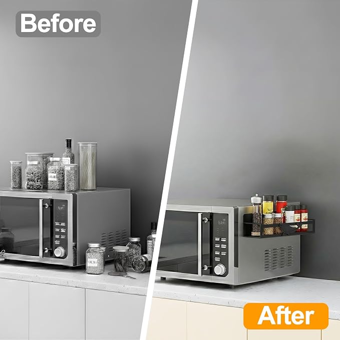 Magnetic Spice Rack for Refrigerator, 2 Pack Metal Magnetic Shelf Organizer for Fridge Side, Strong Spice Storage Rack for Kitchen, Black - Image 8