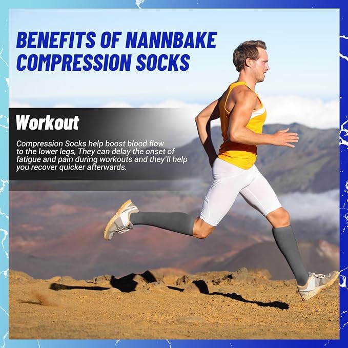 3 Pairs Compression Socks for Women & Men 15-20 mmHg, Knee High | Best Support for Cycling Athletic Hiking Running - Image 2