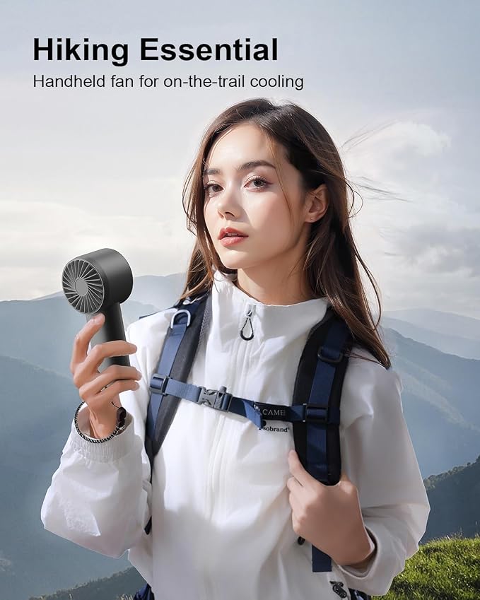 SOTHING Handheld Fan, with Cooling Compress, 1–100 Stepless Speeds, 18hrs Battery Life, Digital Display, 30dB Ultra-Quiet, USB-C Rechargeable, Portable Handheld Turbo Fan for Travel, Indoor & Outdoor - Image 9