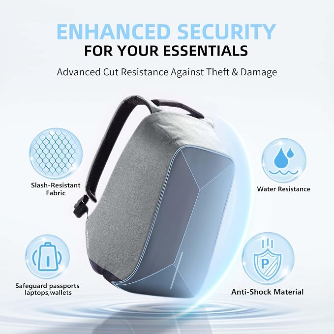 XDDesign Bobby Original 12.5L Anti Theft Laptop Backpack, 15.6" Laptop&9.7" Tablet Sleeve,Slash-resistant,Water Repellent,Shockproof, USB Charging Port Travel Carry on Flight Approved for Men&Women - Image 2