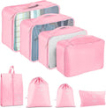 Packing Cubes for Travel- 8 Set Luggage Organizer Bags for Family, Mesh Breathable Travel Packing Cubes for Suitcases Durable Travel Essentials Bags Set (Pink, 8 Set) by YEEYAA